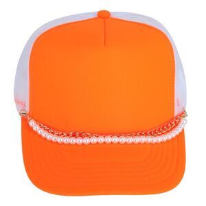 CTM Gold Trucker Hat Chain Accessory with Pearls